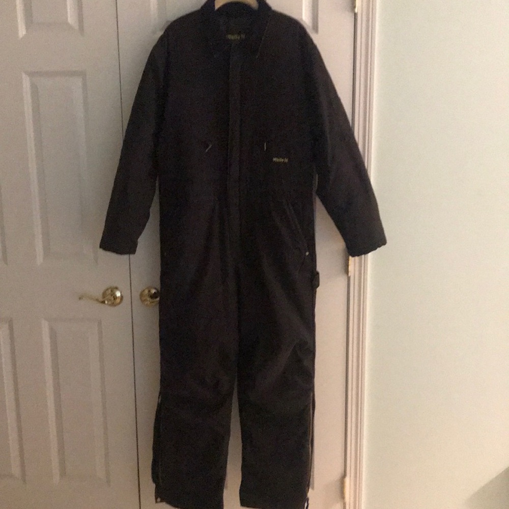 Walls Black Insulated Quilted Cargo Multiple Pockets Coveralls Hunter Work M